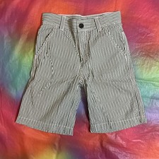 Boys Aize8 Gymboree Green And White Stripped Shorts