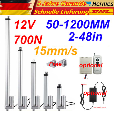 50-1200mm 12V 700N 15mm/s Elektrisch Linearantrieb Linear Actuator Linearmotor 