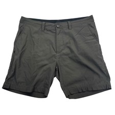 PrAna Shorts Mens 38 Green Chino Hiking Outdoor Stretch 7 Inseam Performance