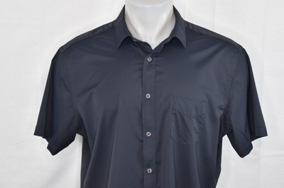 UNTUCKit XL Men's Short Sleeve Nylon Spandex Button Up Shirt Black