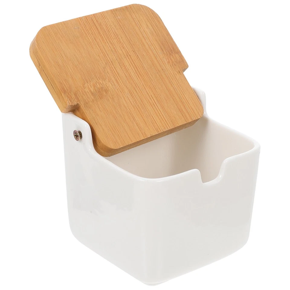  Jars with Bamboo Lids Countertop Seasoning Containers Spice Dispenser