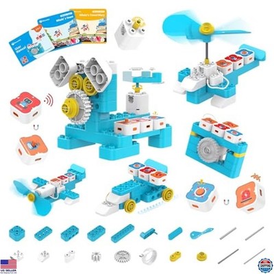 STEM Coding Toy for Kids 3-6, Building Block Robot with Magnetic Controller