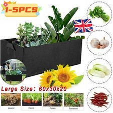5X Large Plant Grow Bags Potato Fruit Vegetable Garden Planter Growing Bag Black