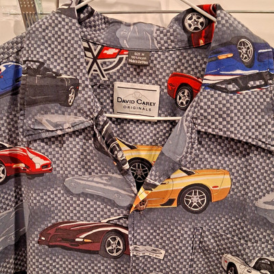 David Carey Originals Corvette ZO6 Gray AOP Button UP