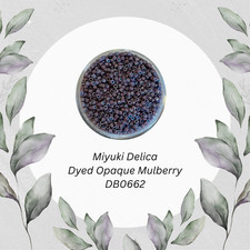 Miyuki 11/0 Delica Seed Beads DB0662 Dyed Opaque Mulberry 5 Grams
