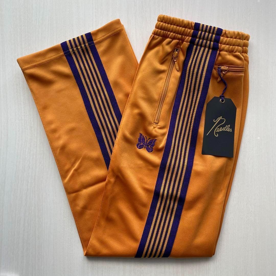 Needles トラックパンツ 2022SS KP220 NEEDLES 22SS Track Pants Straight Yellow x Purple lines