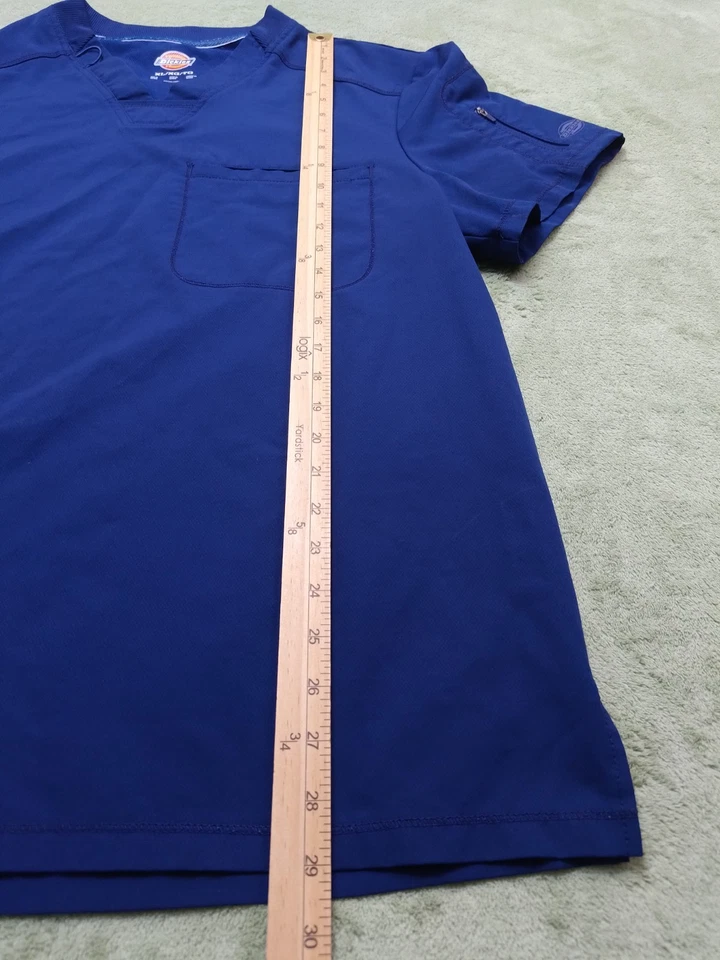 Blusa Médica Dickies Cuello en V Azul Unisex EDS 1 Bolsillo Parche en el Pecho XL Foto 4 de 4