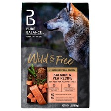 Grain-Free Salmon  Pea Recipe Dry Dog Food for Adult Dogs, 4 lb Bag