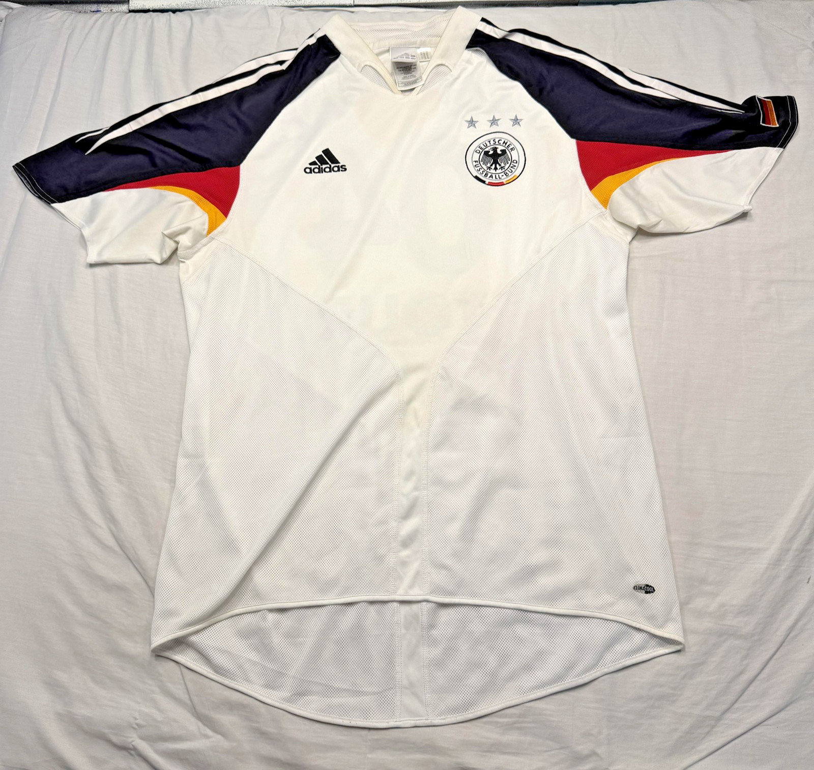 Vintage Germany Soccer Jersey Mens Large White Adidas DFB Portugal Tour Futbol