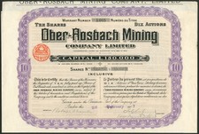 Germany, Ober-Rosbach Mining Company Limited, 10 Shares of &pound;1, 1907
