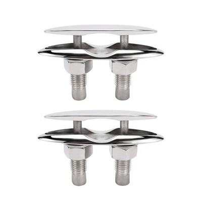 YaeMarine 6'' 316 Stainless Steel Pull up Cleat Deck Hidden Flush Mount Boat C...