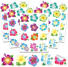 288Pcs Hibiscus Stickers Hawaiian Tropical Luau Flower Self-Adhesive Crafts