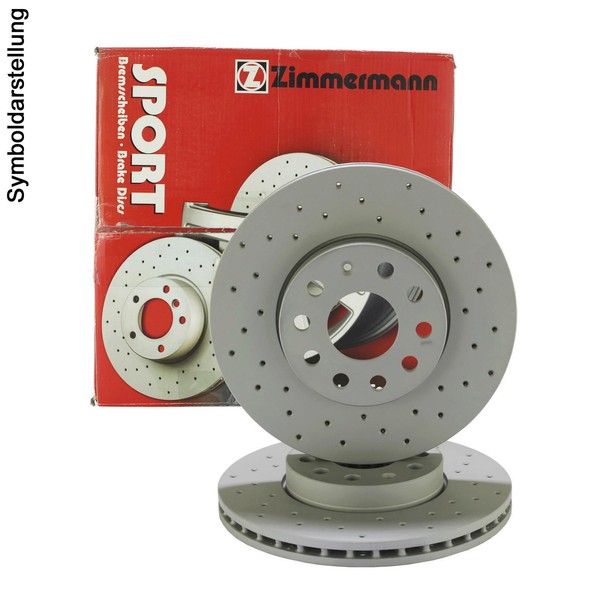 2X Zimmermann Bremsscheiben Coat Z Ø278Mm Hinten Passend FüR Mercedes C-Klasse-image
