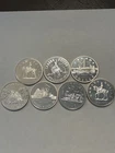 7 Canadian Commemorative silver dollars 50%