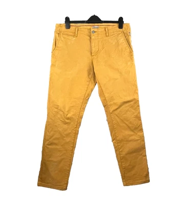 Pantalon Napapijri Homme W34 Jaune Moutarde 100% Coton Coupe Chino Casual - Photo 1/4