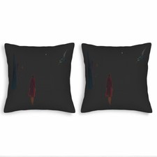 Set of 2 18x18in Throw Pillow Covers - Elegant Red Coat Silhouette Design