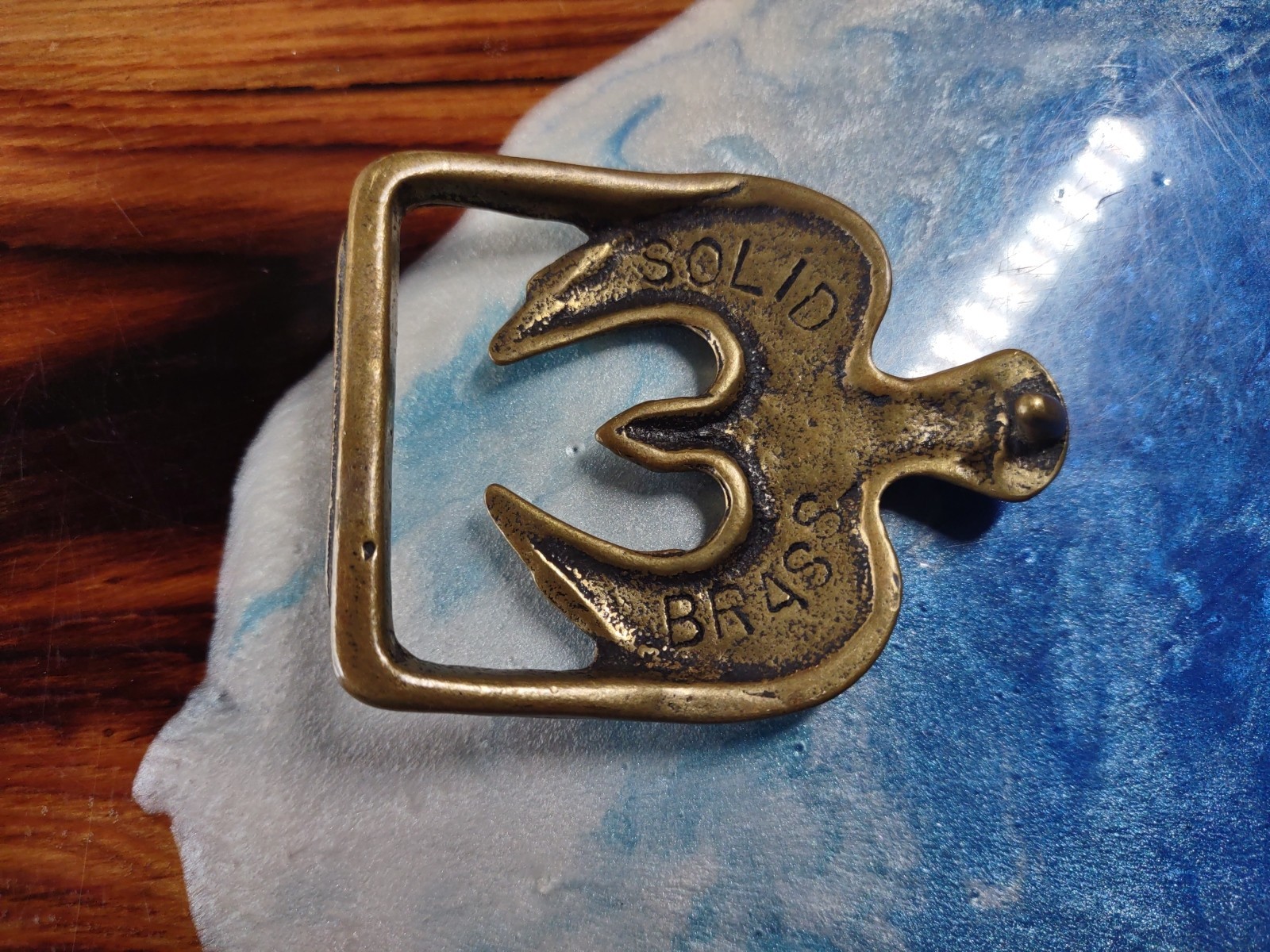 Phoenix Belt Buckle Trinity Solid Brass Eagle  70s - image 6