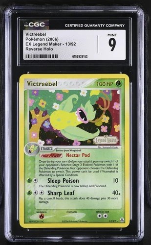 CGC 9 MINT Victreebel 13/92 EX Legend Maker Reverse Holo Stamped Pokemon Card