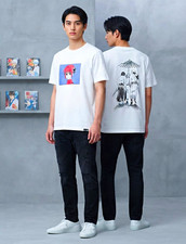 Uniqlo UT Men's White Graphic Print Crew Neck Short Sleeve T-Shirt Regular M