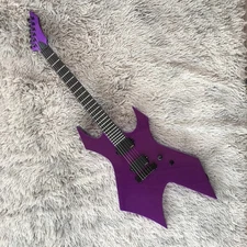 Warlock Electric Guitar Metallic Purple HH Pickups 24 Frets Black Hardware