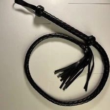FST Sex Whip 60 Inches Extra Long Leather Whip Black Leather Floggers Whip Fl...