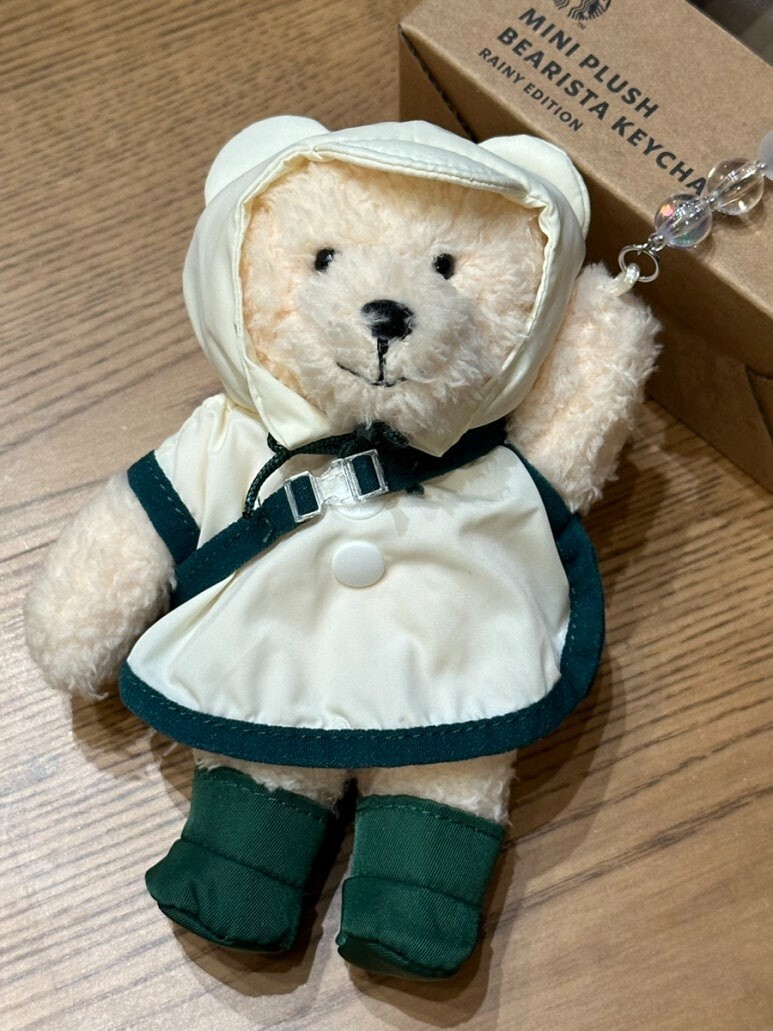 STARBUCKS Korea 24 Rainy Bearista Keychain (Cream) Bear Mini