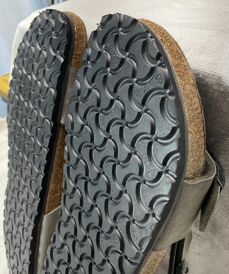 Raro BIRKI's Birkenstock Alemania Gris Doble Correa Deslizable 42 M9 W11 Foto 2 de 4