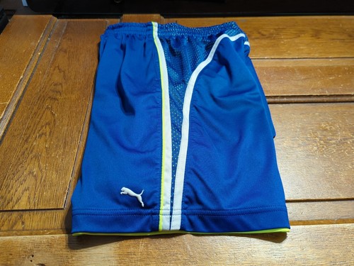 BOYS PUMA BASKETBALL SHORTS SIZE LARGE 14-16 Blue Neon Green - Picture 3 of 5