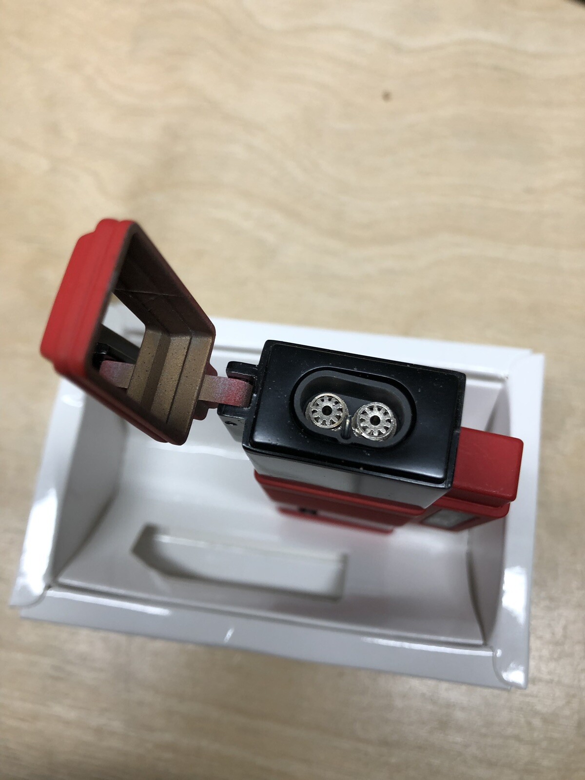 JetLine New York Double Jet Torch Cigar Lighter - Red and Black - New