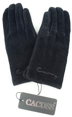 CACUSS Womens Fleece Lined Wool Knit Gloves Touchscreen Texting Friendly - Black