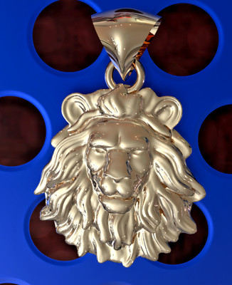 Solid 10k Rose Gold Lion King Head Pendant Charm