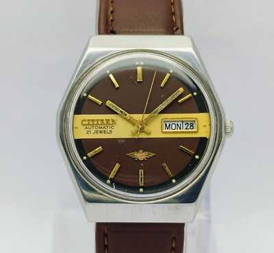 Citizen Eagle 7 Automatic 4-039386 Cal.8200A Brown Dial Vintage Watch HBS199KS2