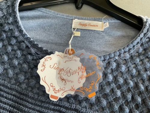 SIMPLY COUTURE LARGO DENIM AZUL TÚNICA ENCAJE EN CAPAS TOP - TALLA XL ~ NUEVO CON ETIQUETAS - Imagen 17 de 17