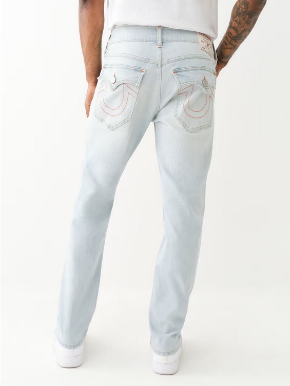 True Religion Mens Geno Orange Stitch Flap Pocket Relaxed