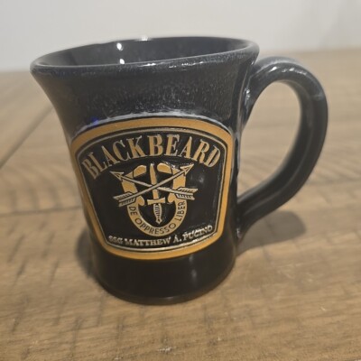 Blackbeard SSG Matthew A. Pucino Deneen Pottery 4'' Black Drip Glaze Mug 2016