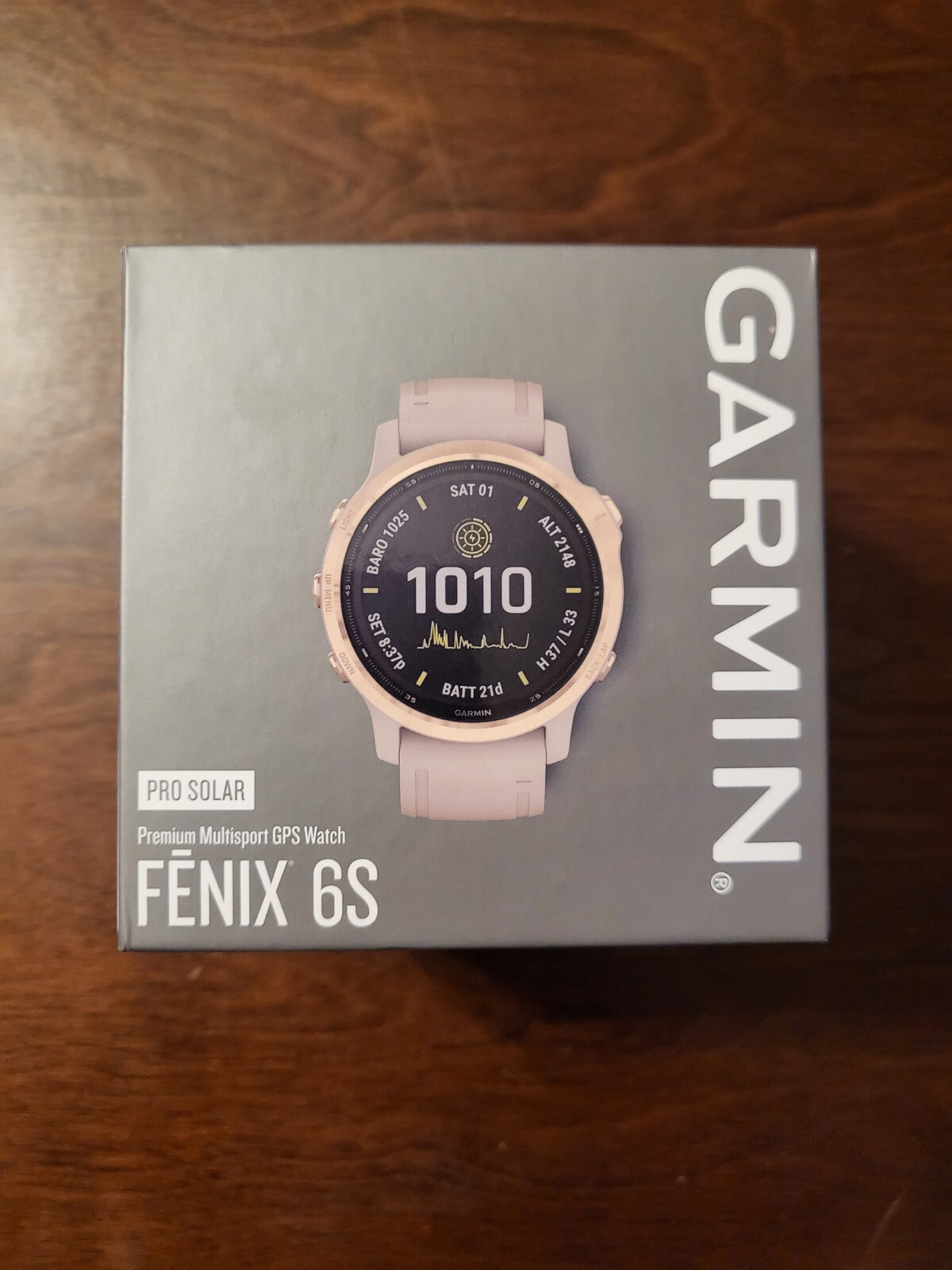 Garmin fenix 6s Pro Solar-Powered GPS Watch, Light Gold w Tan Band
