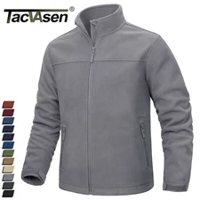 Mens Polar Fleece Jackets Lightweight Winter Thermal Coats Outdoor Zip Up Jacket