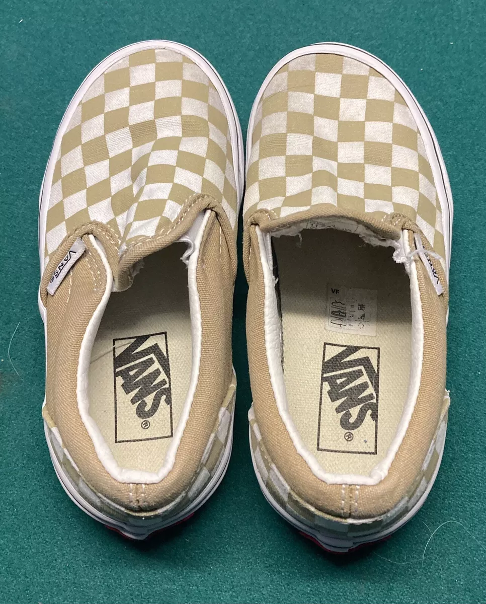 Vans Kids Slip On Shoes Size 11. Brown White Checkerboard Excellent Condition