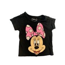 Disney Girls Infant baby Size 12 months Black short sleeve tshirt tee black minn