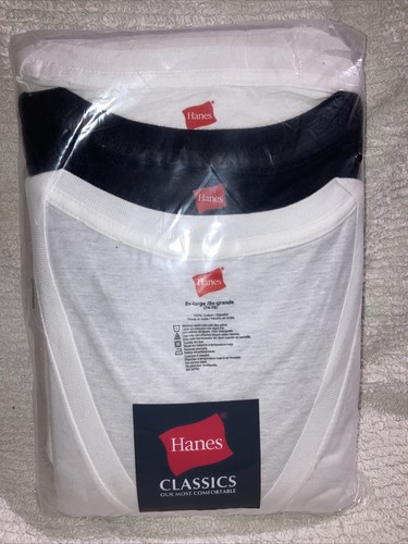 Hanes Classics 3 Pack NEW Men's 8x-Large 8x Big Tall 100% Cotton V-Neck T-Shirts - 第 1/10 張圖片