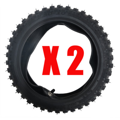 2 Pack 2.50-10 Tire + Tube 2.5-10 for Dirt Pit Bike CRF50 XR50 TTR50 JR50 DRZ70