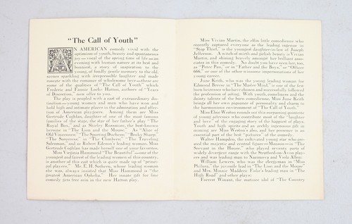  Vintage Fuller Opera House Theater Program Madison The Call of Youth 1914  - Bild 3 von 3