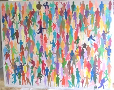 People 60x72x2 Wall-Size Original Hand-Painted Abstract Pop Art Canvas Painting