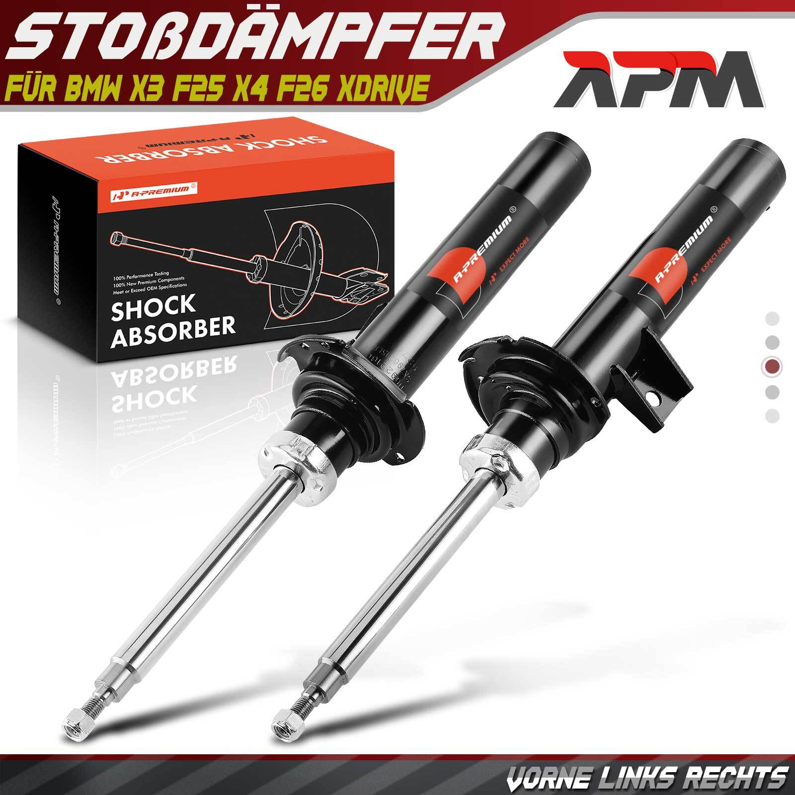 2x Amortiguador amortiguador delantero L+R para BMW X3 F25 X4 F26 xDrive 2010-2018
