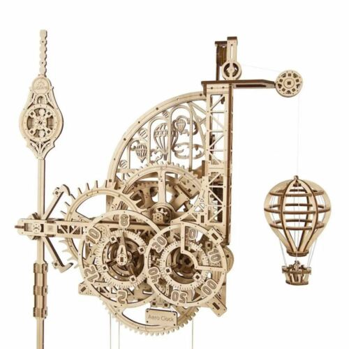 UGEARS Mechaniczna puzzle 3D Drewniany AERO ZEGAR ŚCIENNY Model do samodzielnego montażu - Zdjęcie 1 z 7