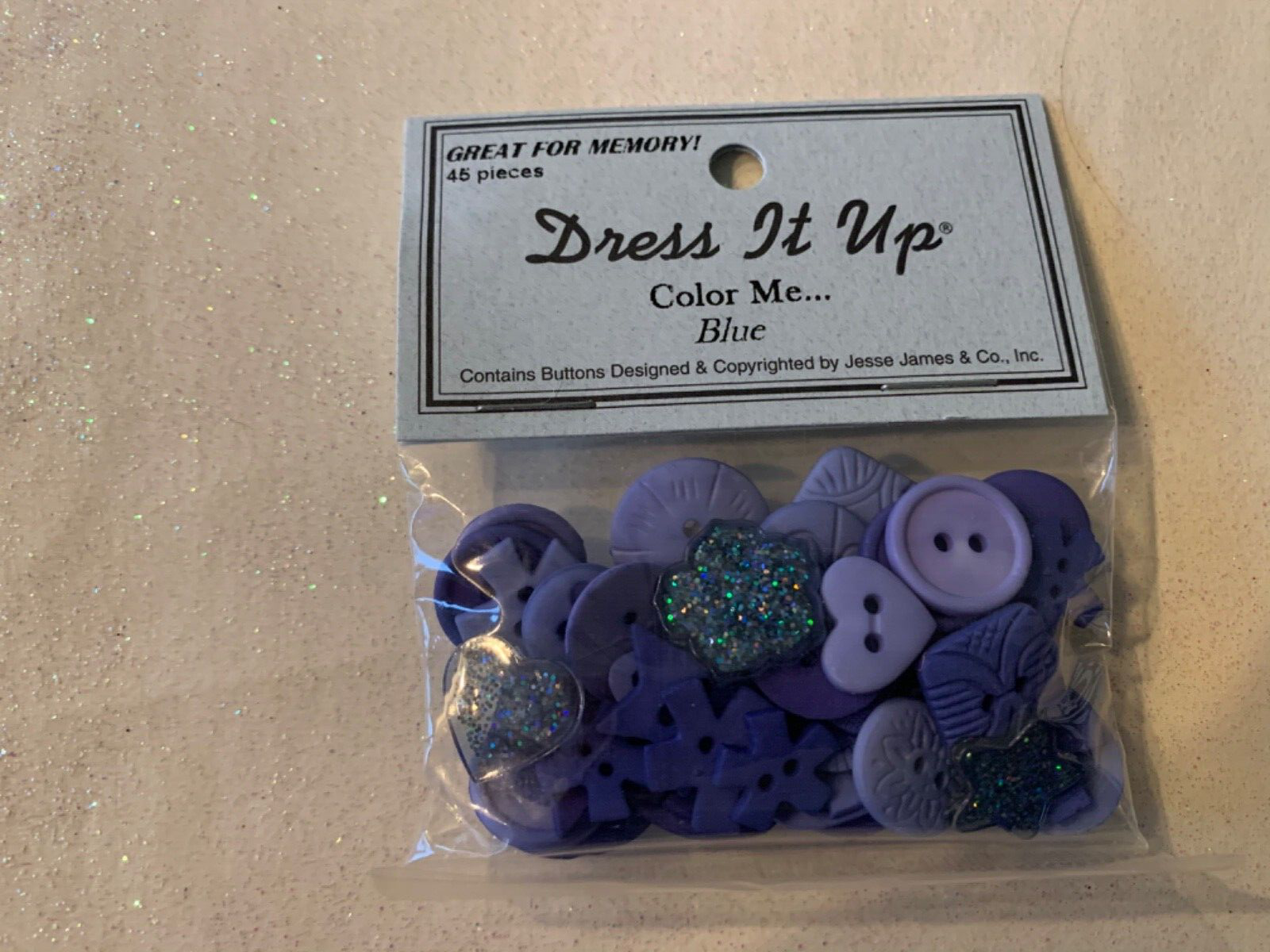 DRESS IT UP 3D COLOR ME BLUE GLITTER FLOWERS HEARTS STARS MULTI-PIECES