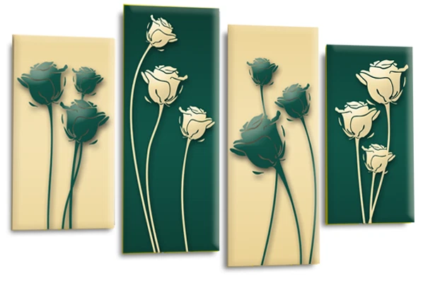 Floral Wall Art 2 Tone Living Room Bedroom Framed Canvas Picture Ready to Hang - Image 3 of 4