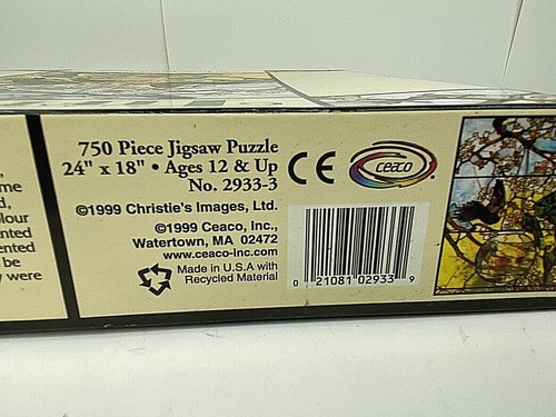 Vintage Stained Glass By Tiffany Jigsaw Puzzle 750 Pieces Birds 1999 Ceaco - Picture 9 of 10