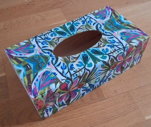 Flowers Rectangular Long Tissue Box Cover Handcrafted wooden decoupaged