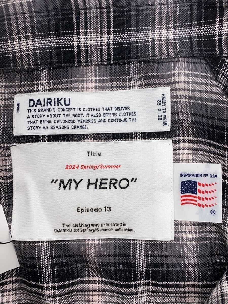 DAIRIKU Long Sleeve Shirt L Rayon Black Check 24SS MY HERO DAIRIKU Long Sleeve Shirt L Rayon Black Check 24SS MY HERO